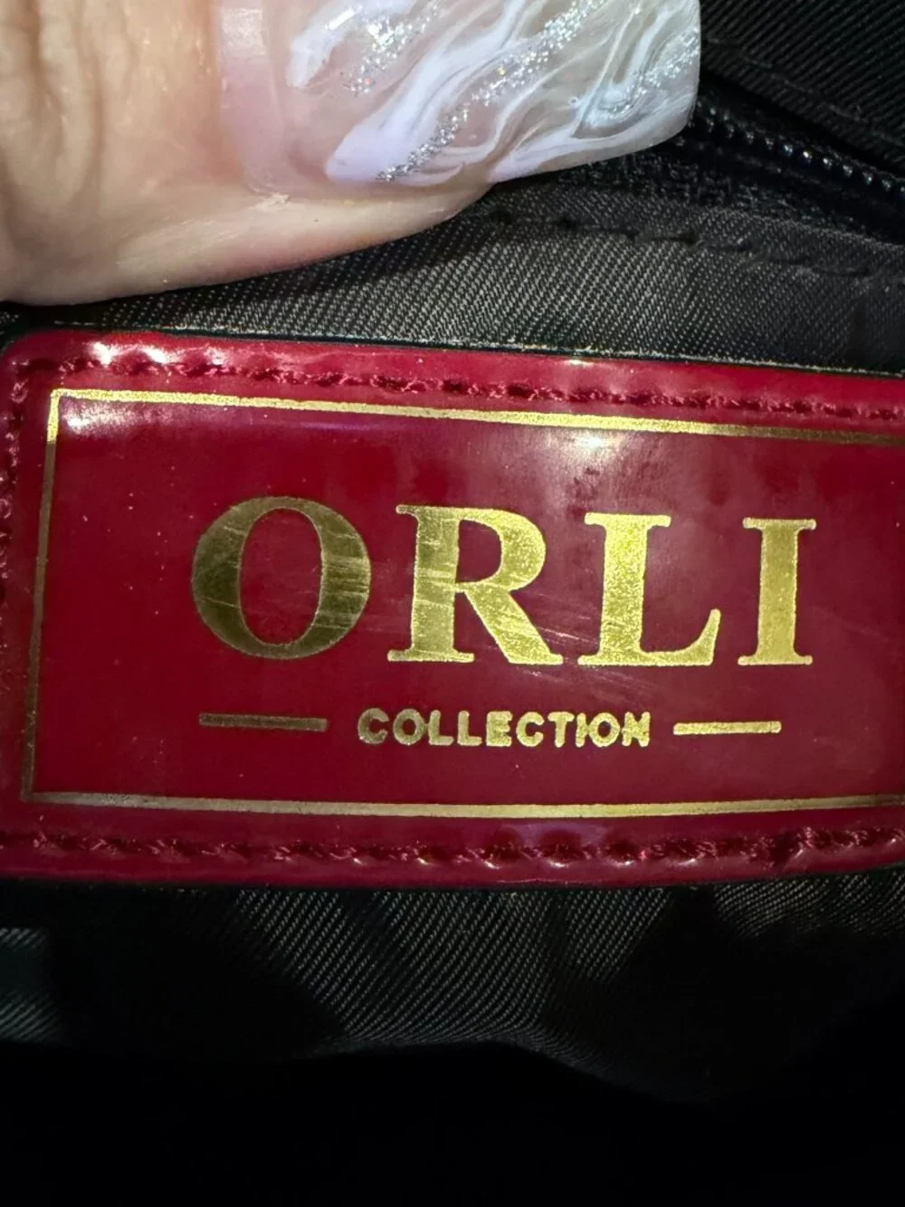 New Orli Collection Red Patent Croc Embossed Dome Satchel Bag Gold Hardware